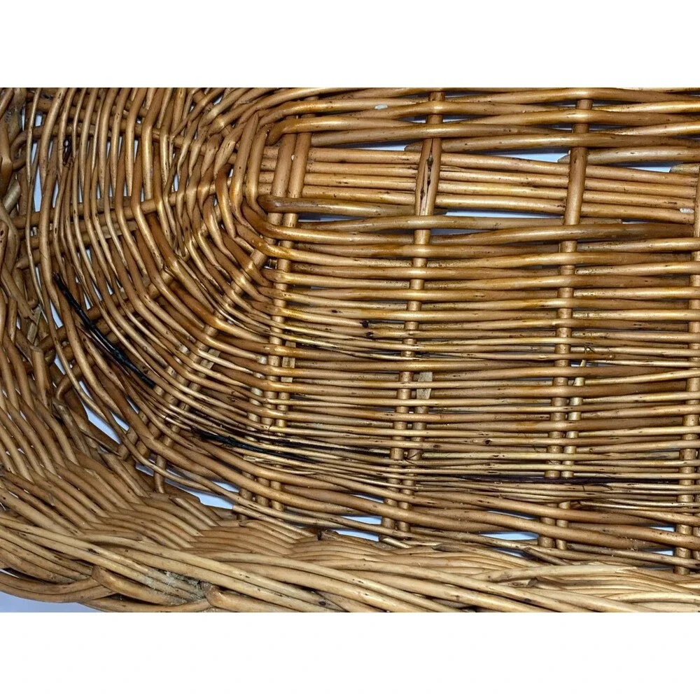 Large Woven Wicker Dog Cat Pet Bed Wicker Basket High Back Boho 25